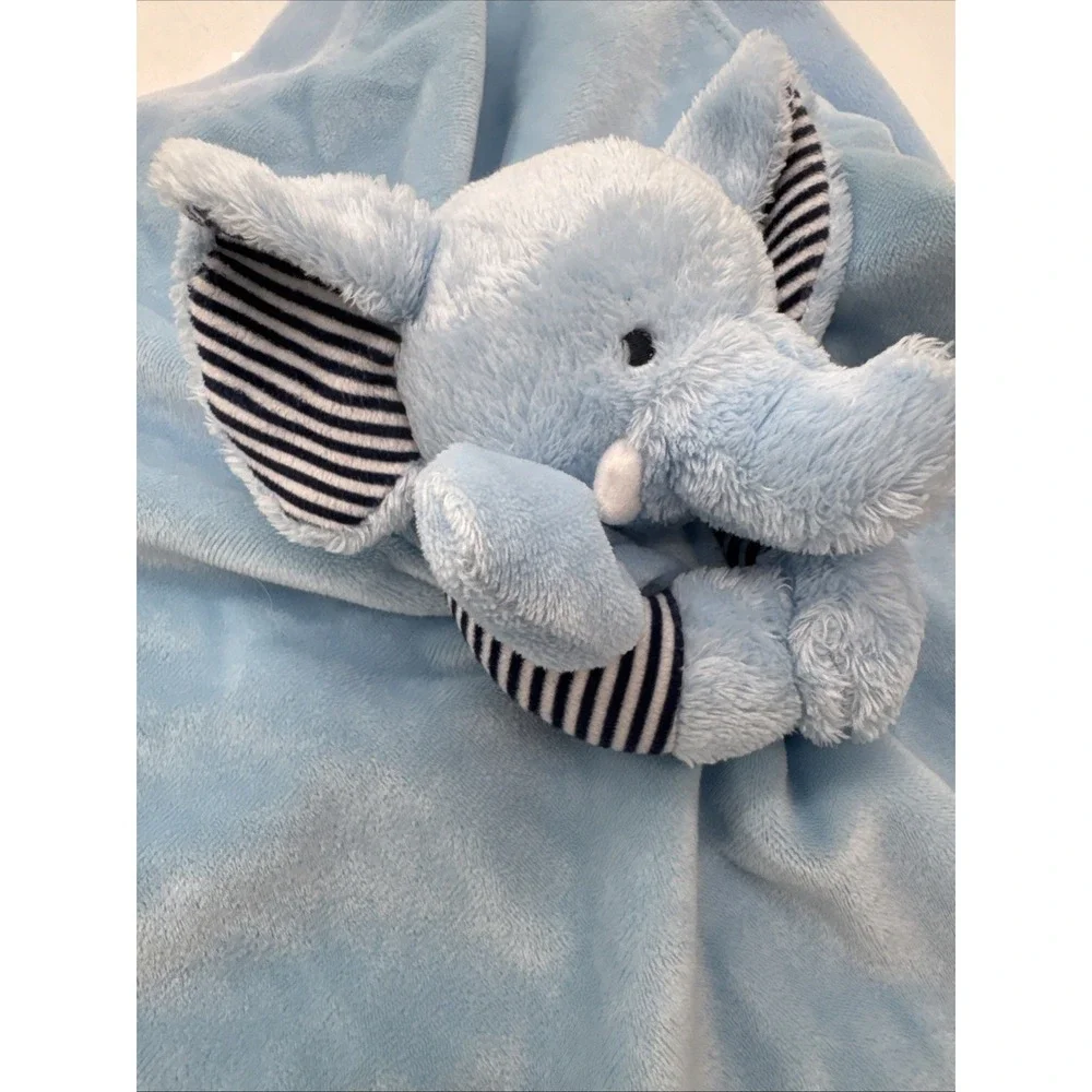 Child Baby Blue Elephant‎ Sweet Security Blanket Lovey Rattle
